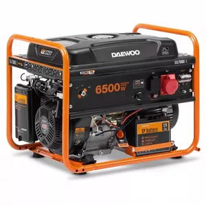 Petrol engine generator DAEWOO GDA 7500E-3 — 6000 W, 380 V, 30 L tank, orange/black