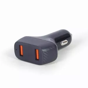 Автомобильное зарядное Gembird TA-U2QC3-CAR-01 — универсальное 12–24В, 2× USB 2.0, чёрное