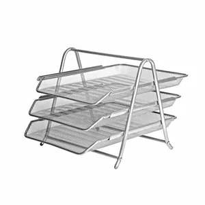 Desktop Letter Tray Forofis 3-Level Silver organizer — 3 tiers for documents