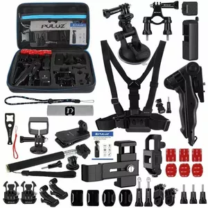 Accessory set Puluz for sports/action cameras — 43 pieces (mounts and adapters) by Puluz