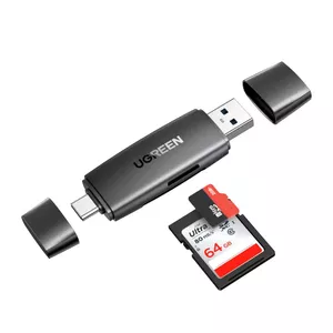 Ugreen 80191 karšu lasītājs USB 3.2 Gen 1 (3.1 Gen 1) Type-A/Type-C Melns