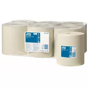 Rokas dvieļu ruļļi, papīra, Tork Universal Centerfeed 310 M2, 1 kārta, 300 m, pārstrādātas salvetes, 6 gab., dzelteni