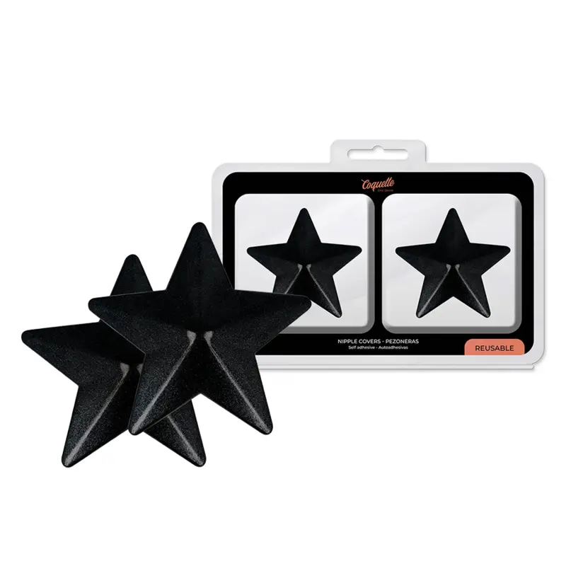 Krūšu uzlīmes COQUETTE D-230193 Black Stars