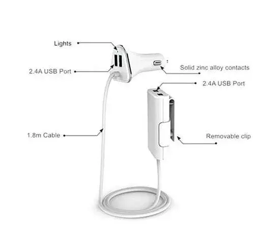 Awei C-400 auto adapteris 4x USB 9,6A Photo 5
