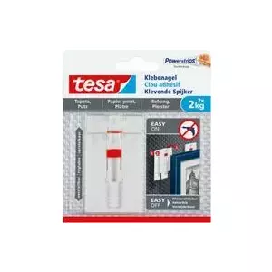 Самоклеящиеся настенные крючки Tesa 77777 регулируемые белые — упаковка 6 шт.