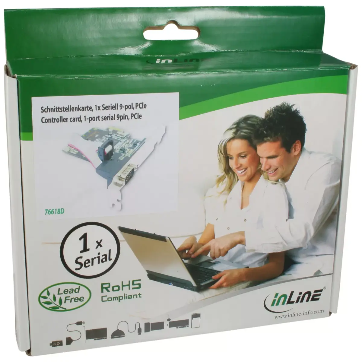InLine Interface Card 1 Port Serial 9 Pin PCIe Photo 2