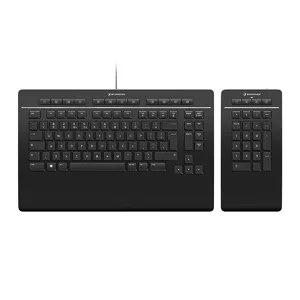 3Dconnexion Keyboard Pro with Numpad клавиатура USB + RF Wireless + Bluetooth QWERTY Международный американский стандарт Черный