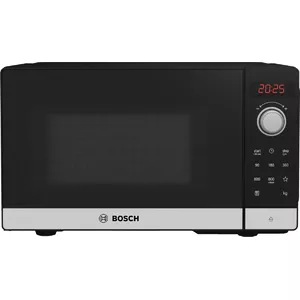 Solo microwave Bosch Serie 2 FFL023MS2 — 20 L, 800 W, 270 mm turntable, black/stainless steel