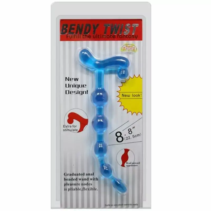 Анальные бусы BAILE BENDY TWIST BLUE Photo 2