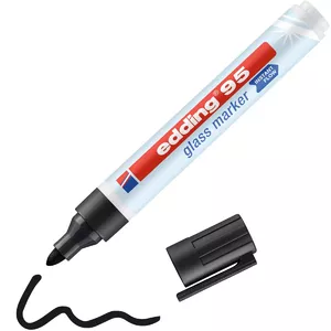 Stikla marķieris Edding 95 Melns ar Bullet tip