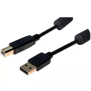 Tecline 532430 USB kabelis 1,5 m USB 2.0 USB A USB B Melns