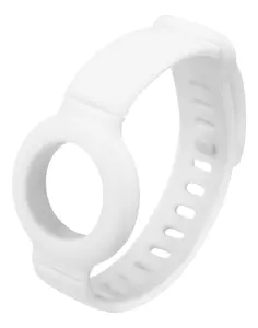 DELTACO MCASE-TAG17 Silicone Bracelet for Apple AirTag Adjustable White