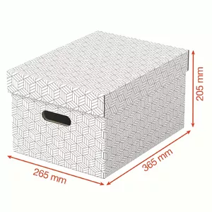 Storage box ESSELTE 150-04072 with lid 265×205×365 mm white/grey