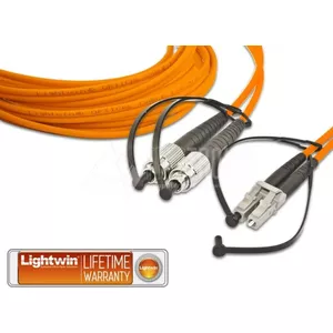 Duplex patch cable Lightwin LDP-50 FC‑LC 10.0 mm OM2 fiber optic cable