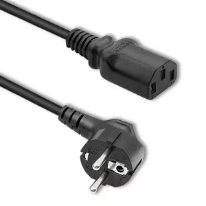 Power cable QOLTEC 50368 — IEC C13 to Schuko (Type F), 1.5 m, black, H05VV-F, 16 A, 250 V