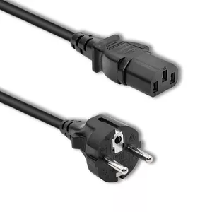 Power cable QOLTEC 50369 — IEC C13 to Type F, 2.5 m, H05VV-F, 250 V 16 A, Black