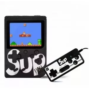 RoGer Retro mini Game console with 400 games / 3 inch color screen / TV output / Remote / Black