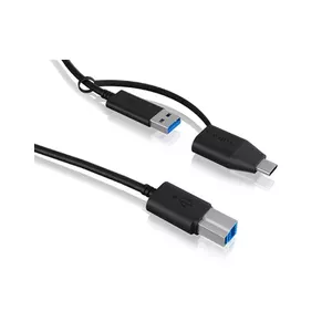 ICY BOX IB-CB032 USB kabelis 1 m USB 3.2 Gen 1 (3.1 Gen 1) USB B USB A Melns