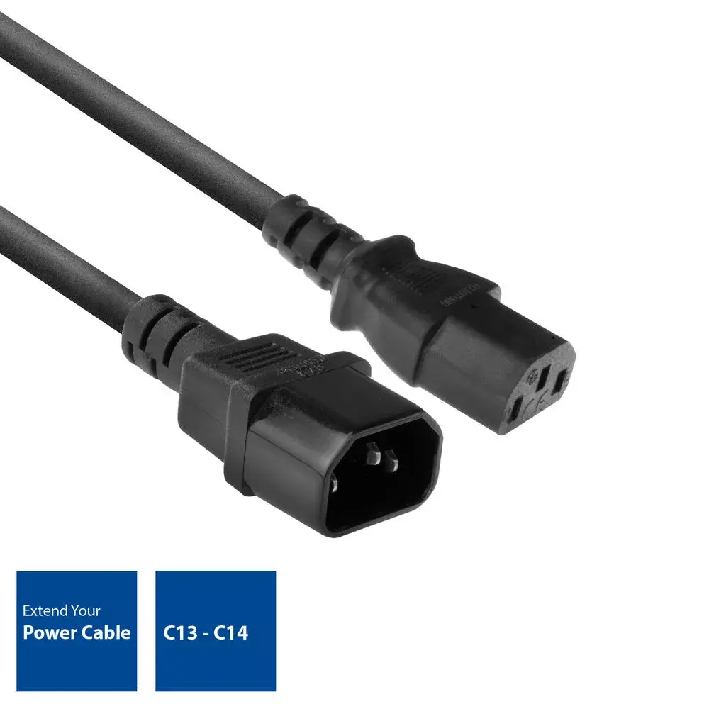 Кабель питания C13 C14 черный 1.8 м ACT Powercord Photo 2