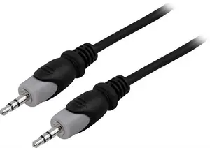 Audio kabelis Deltaco MM-150 2m 3.5mm Melns Pelēks