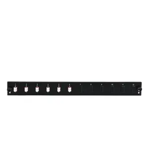 Patch panel accessory EFB Elektronik SB-FP-S-6SC-S-OM3 — 1U rack mount, 6 SC sockets, OM3, 432×13×43.5 mm, black