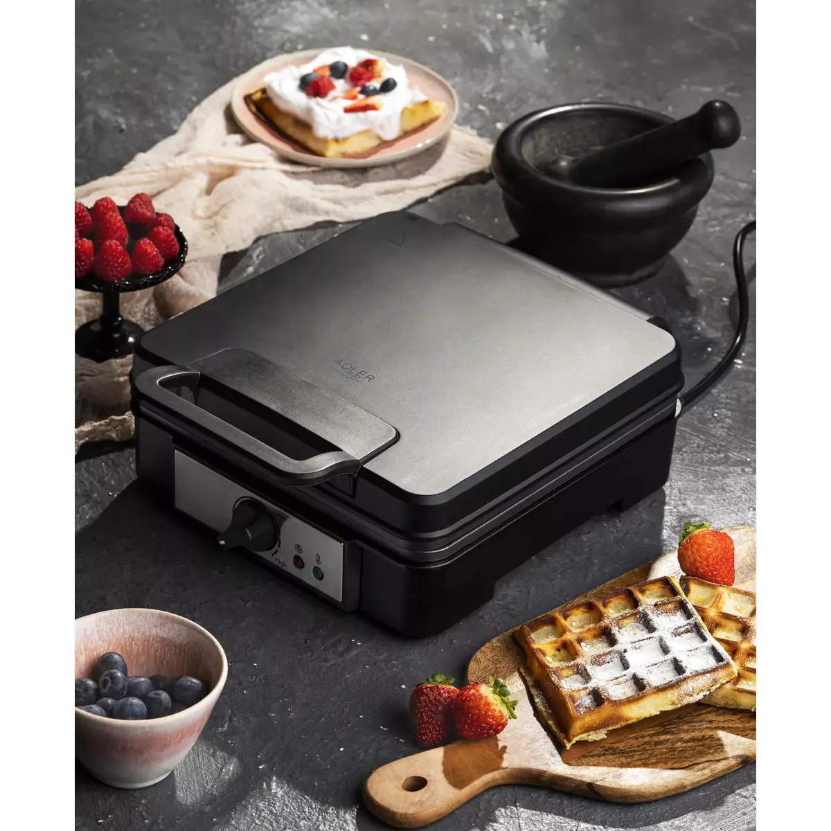 Vafeļu panna Adler AD 3049 — 4 vafeles, 1800 W Photo 11