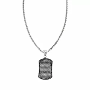 Pendant Necklace Zippo 2.007.178 Black Crystal — Zippo pendant necklace with black crystal