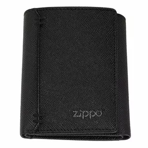 Кошелек Zippo Tri-Fold 2.007.075 из черной кожи Saffiano