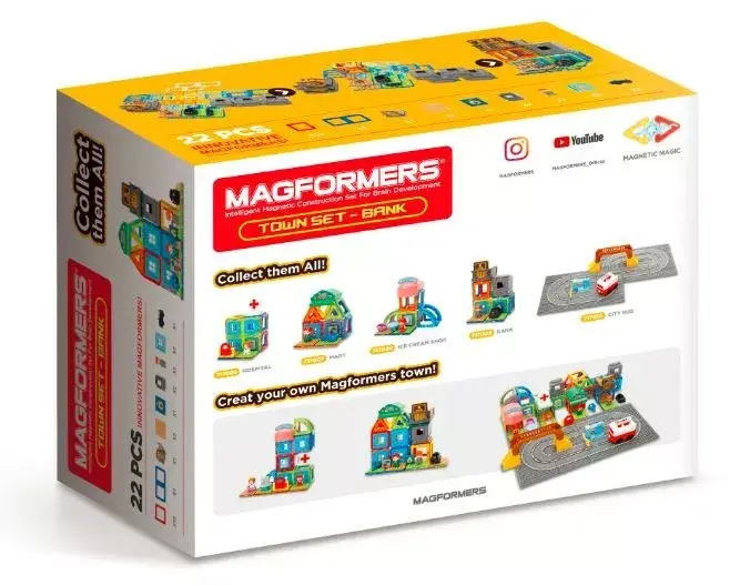 MAGFORMERS City Bank magnētiskais komplekts — 22 detaļas Photo 2