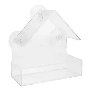 Кормушка для птиц из акрила с присосками, garden fun GF-12911, 14,8×6,7×15,5 см