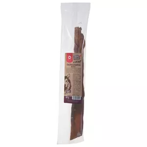 Жевательная игрушка для собак MACED Wild boar skin 45 см — натуральная шкура, 40 г, вкус дикого кабана, без сахара и глютена