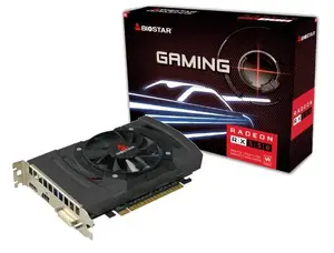 Видеокарта BIOSTAR Radeon RX 550 4 ГБ GDDR5, 1100 МГц GPU, 6000 МГц память, 128-бит, PCIe 3.0, один вентилятор