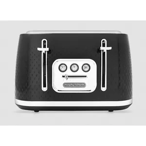 Morphy Richards 243010 tosteris 4 šķēle (-s) 1880 W Melns, Hroms