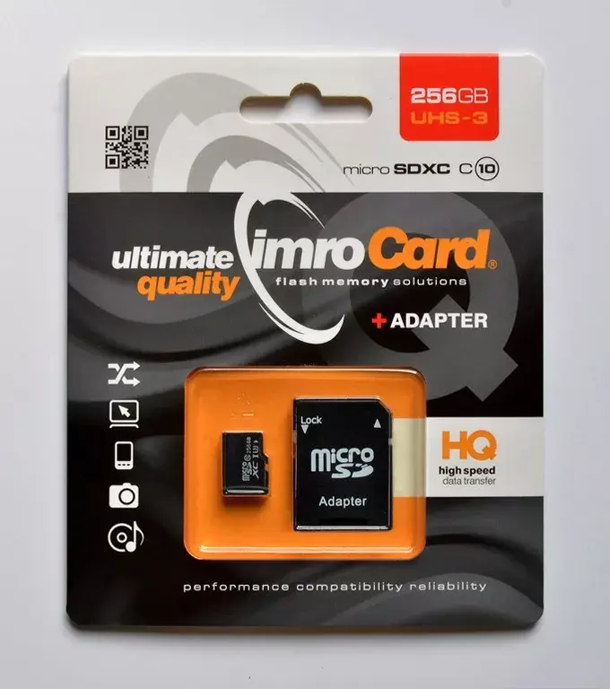 Флеш-карта IMRO 256GB MicroSDXC UHS-3 ADP Photo 2