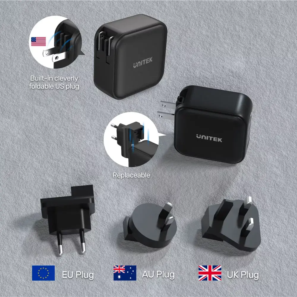 Unitek Travel Quad Universal P1112ABK lādētājs Photo 9