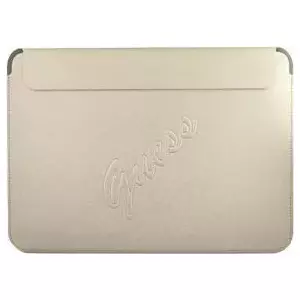 Laptop sleeve GUESS GUCS13PUSASLG for 13-inch laptops, Saffiano Script finish, gold