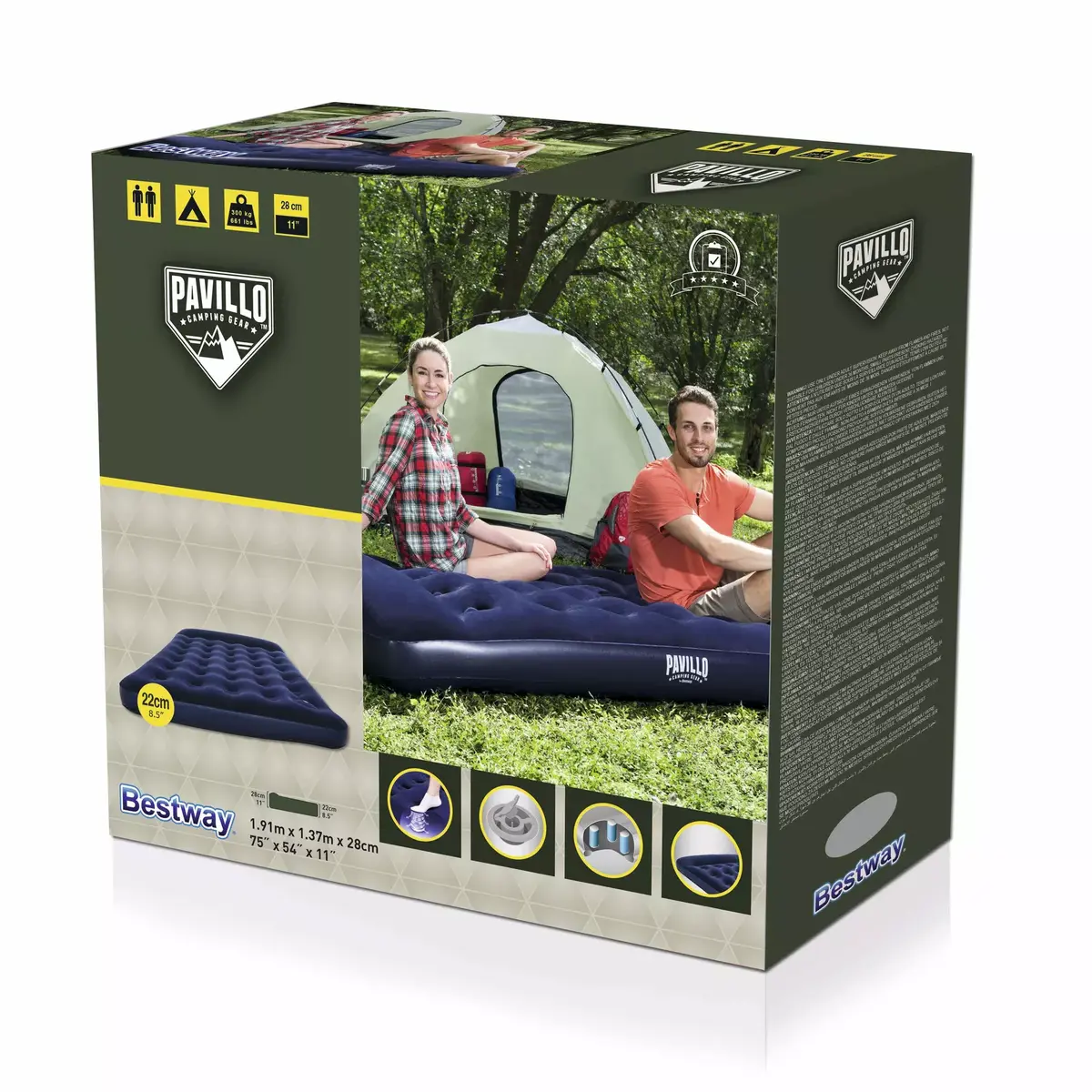 Bestway Easy Inflate Flocked double airbed 1.91x1.37x0.28 m Photo 18