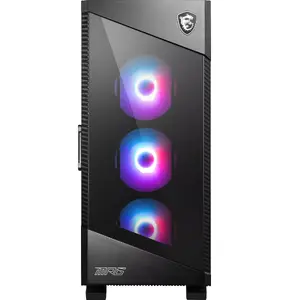 PC Case MSI MPG VELOX 100R Mid Tower Black — ATX, 7 expansion slots, 2×3.5" bays, 2×2.5" bays, USB-C