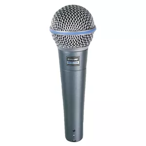 Dinamiska skatuves mikrofons Shure Beta 58A — superkardioīds, 50–16000 Hz, vadu XLR, 290 Ω, 278 g
