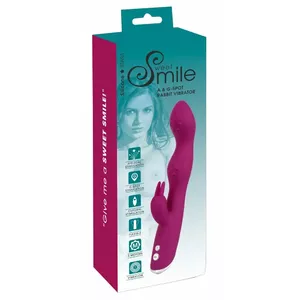 Vibrators Sweet Smile A & G-Spot Rabbit silikona violets, 3 motori, 7 režīmi, 23.6×Ø2.4–3.7 cm, ievade 15 cm