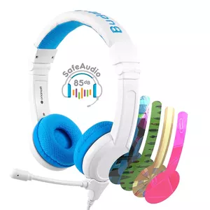 Vadu austiņas buddy phones School+ — galvas saite, ap ausi, 20–20000 Hz, kabelis 1.4 m, zils/balts