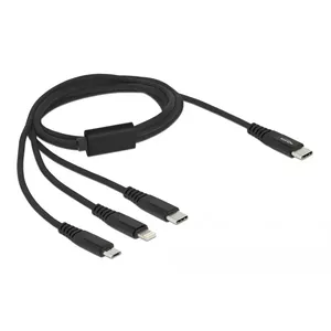 USB Charging Cable DeLOCK 87149 3 in 1 USB Type-C to Lightning Micro USB 1m