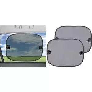 Car sunshade IWH KFZ-Sonnenschutz Springblende black — child-safe mounting