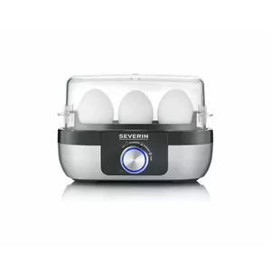 Severin EK 3163 3 egg(s) Black, Stainless steel, Transparent