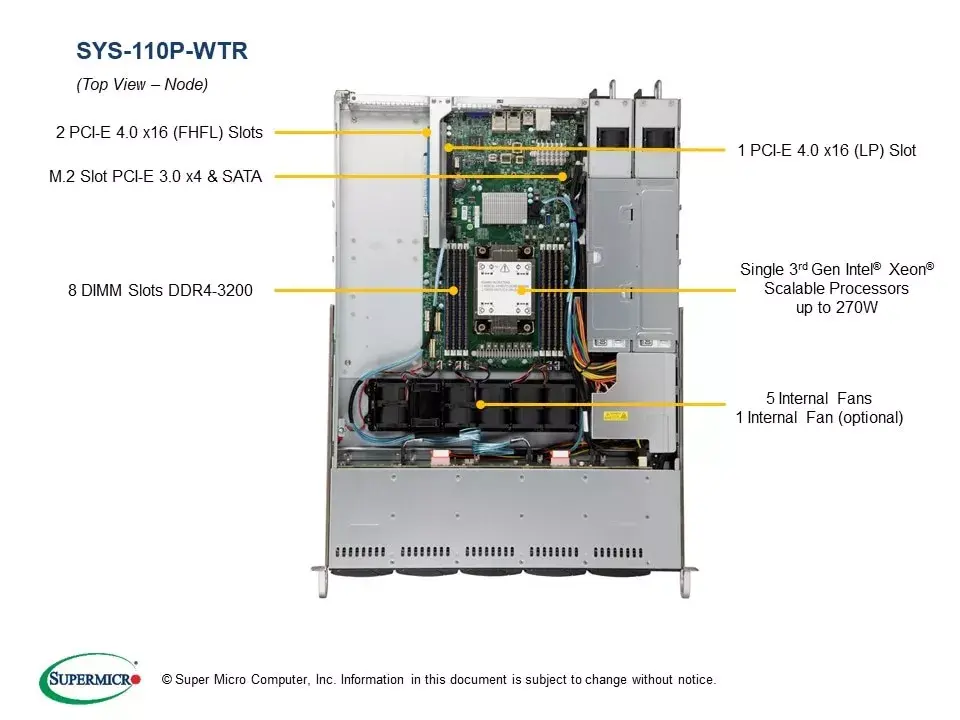 Supermicro SYS-110P-WTR 1U Rack Server Photo 3