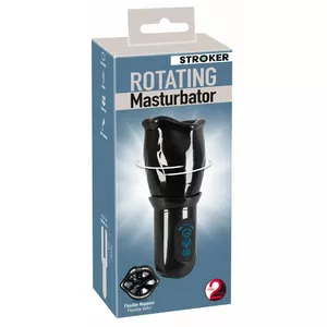Мастурбатор Stroker Rotating Silicone Black — перезаряжаемый, 4 режима вращения, 3 скорости, длина 21,2 см, глубина введения 8 см