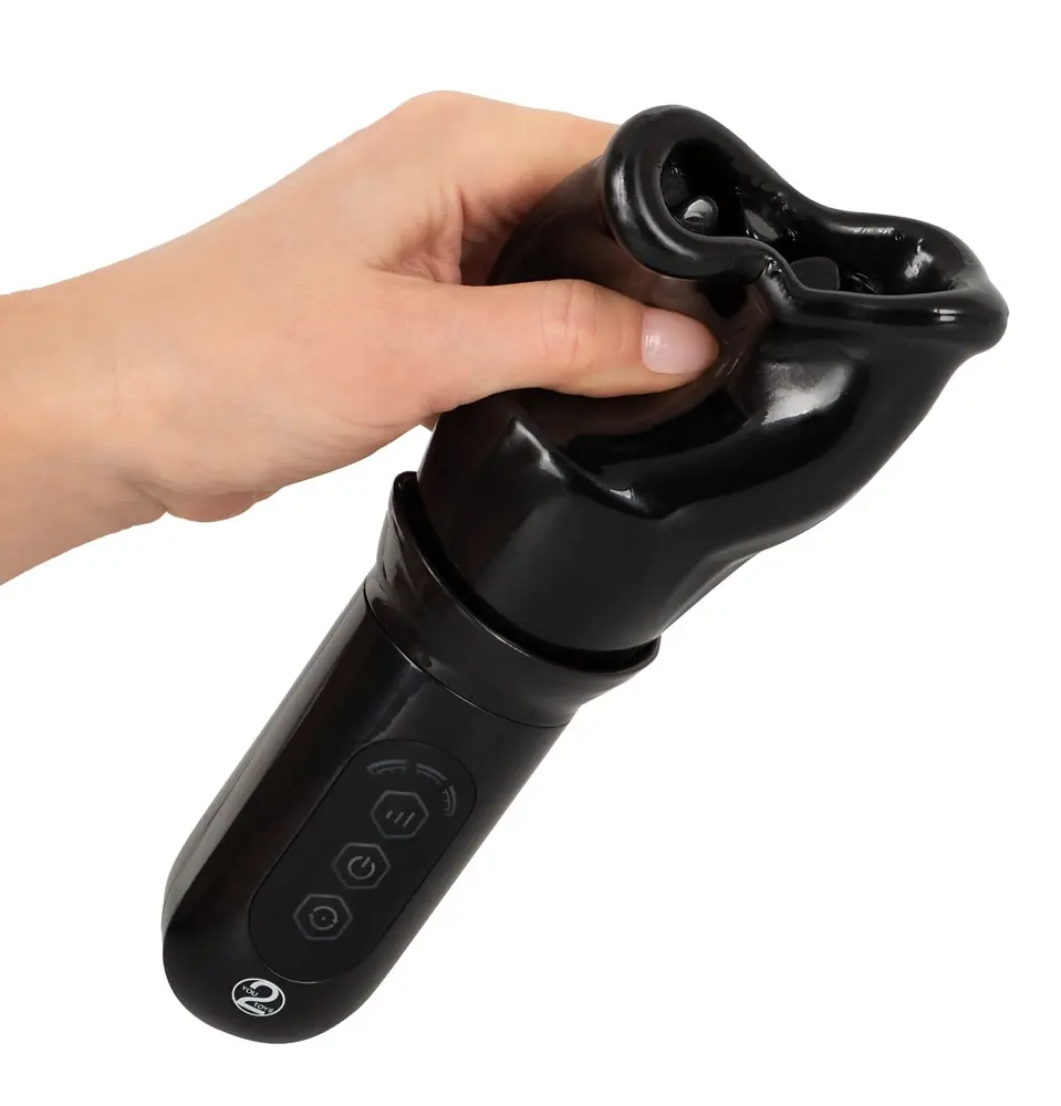 Masturbator Stroker Rotating Silicone Black Photo 4