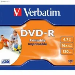 DVD-R 4.7Gb 120min 16x jewel case, с печатью, Verbatim цена за 1 DVD диск