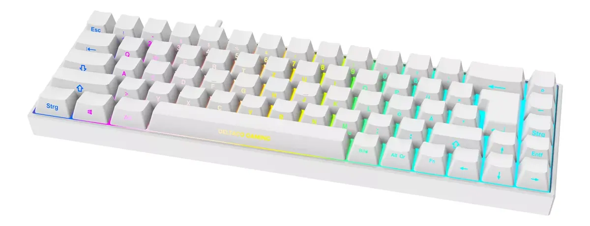 Mehāniskā spēļu klaviatūra DELTACO GAM-100-W-DE 65% QWERTZ Photo 2