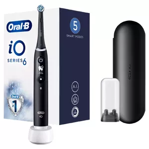 Electric rotating-oscillating toothbrush BRAUN Oral-B iO6 Series — 3 modes, pressure sensor, rechargeable, black